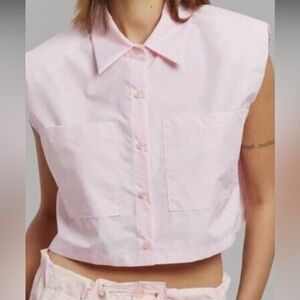 The Frankie Shop cropped shirt with shoulder pads